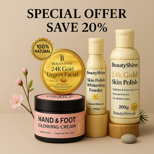 Beauty Shine 3 in 1 Deal (Facewash + Hand & Foot Cream + Gold Skin Polish)