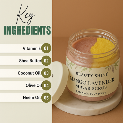 Beauty Shine Mango Lavender Body Sugar Scrub