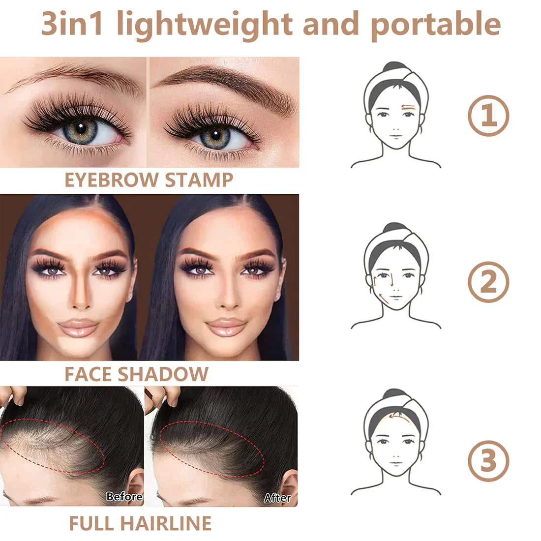 2 In 1 Perfect Hairline & Eyebrow Shaping Stamp